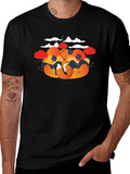 Fox Landscape Graphic Black T-Shirt
