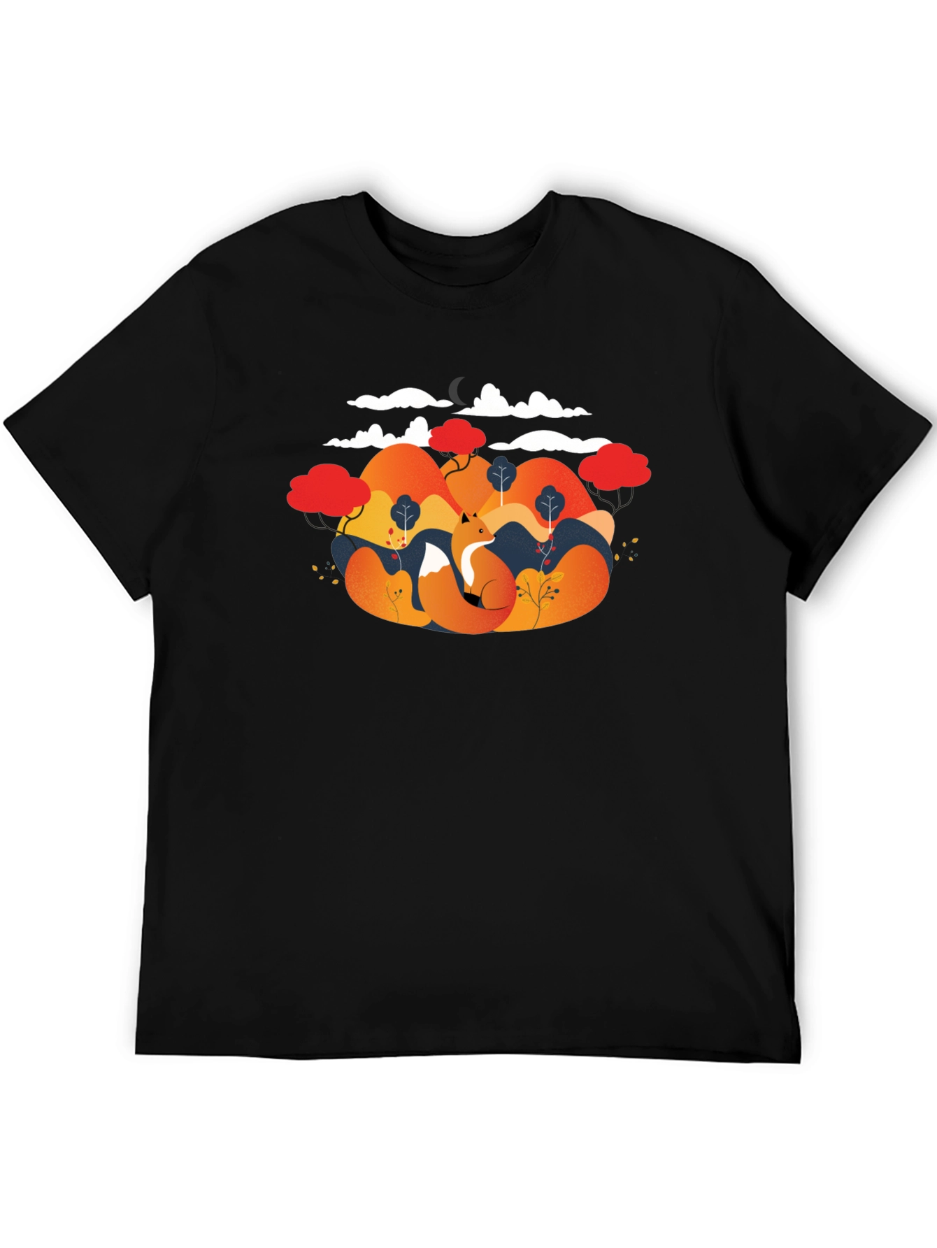Fox Landscape Graphic Black T-Shirt