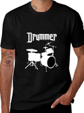 Drummer Graphic Tee - Black Cotton T-Shirt