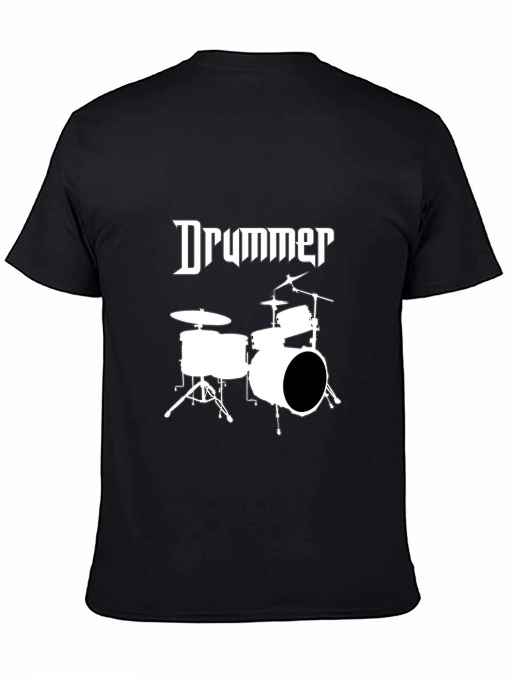 Drummer Graphic Tee - Black Cotton T-Shirt