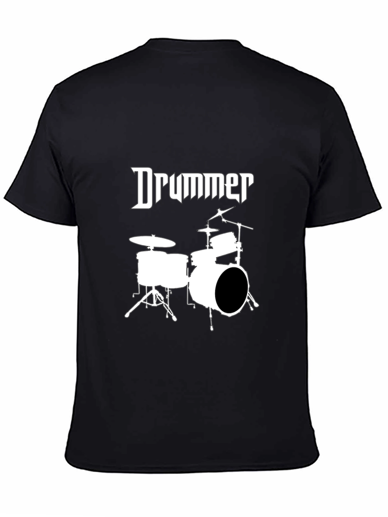 Drummer Graphic Tee - Black Cotton T-Shirt
