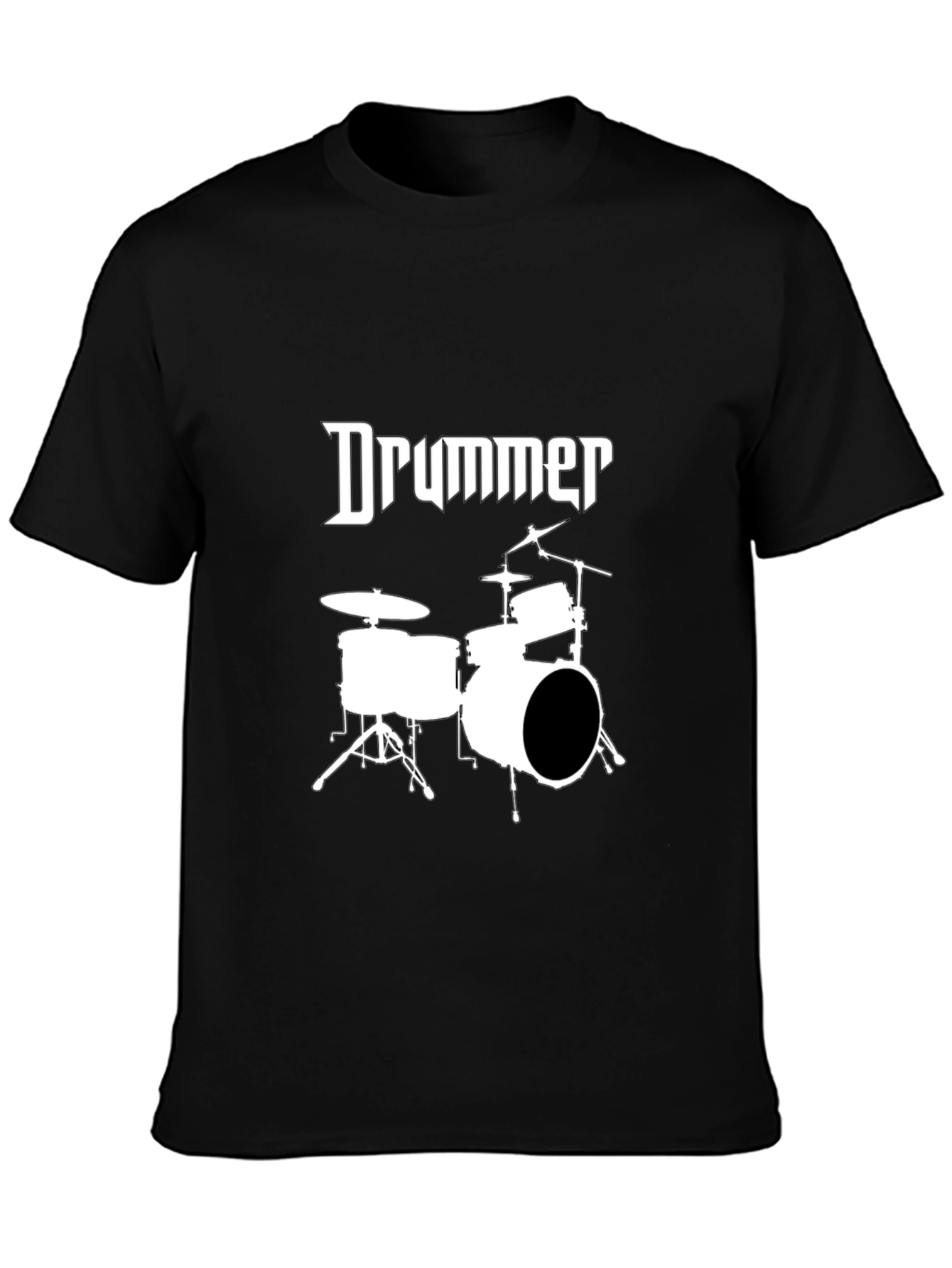 Drummer Graphic Tee - Black Cotton T-Shirt