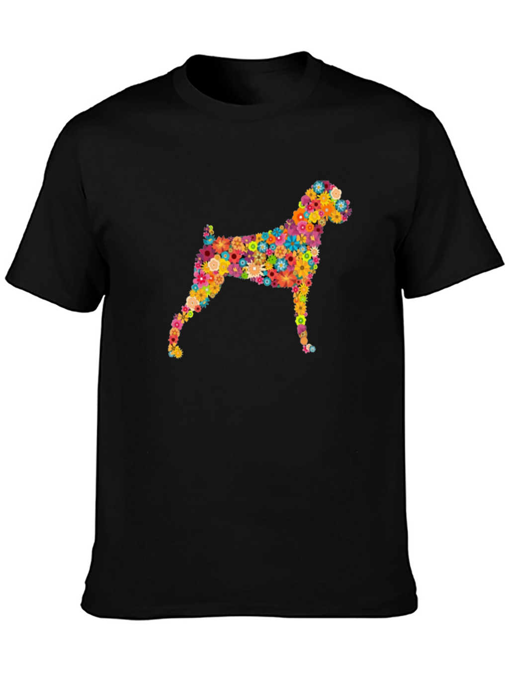 Floral Dog Graphic Tee - Stylish Comfort