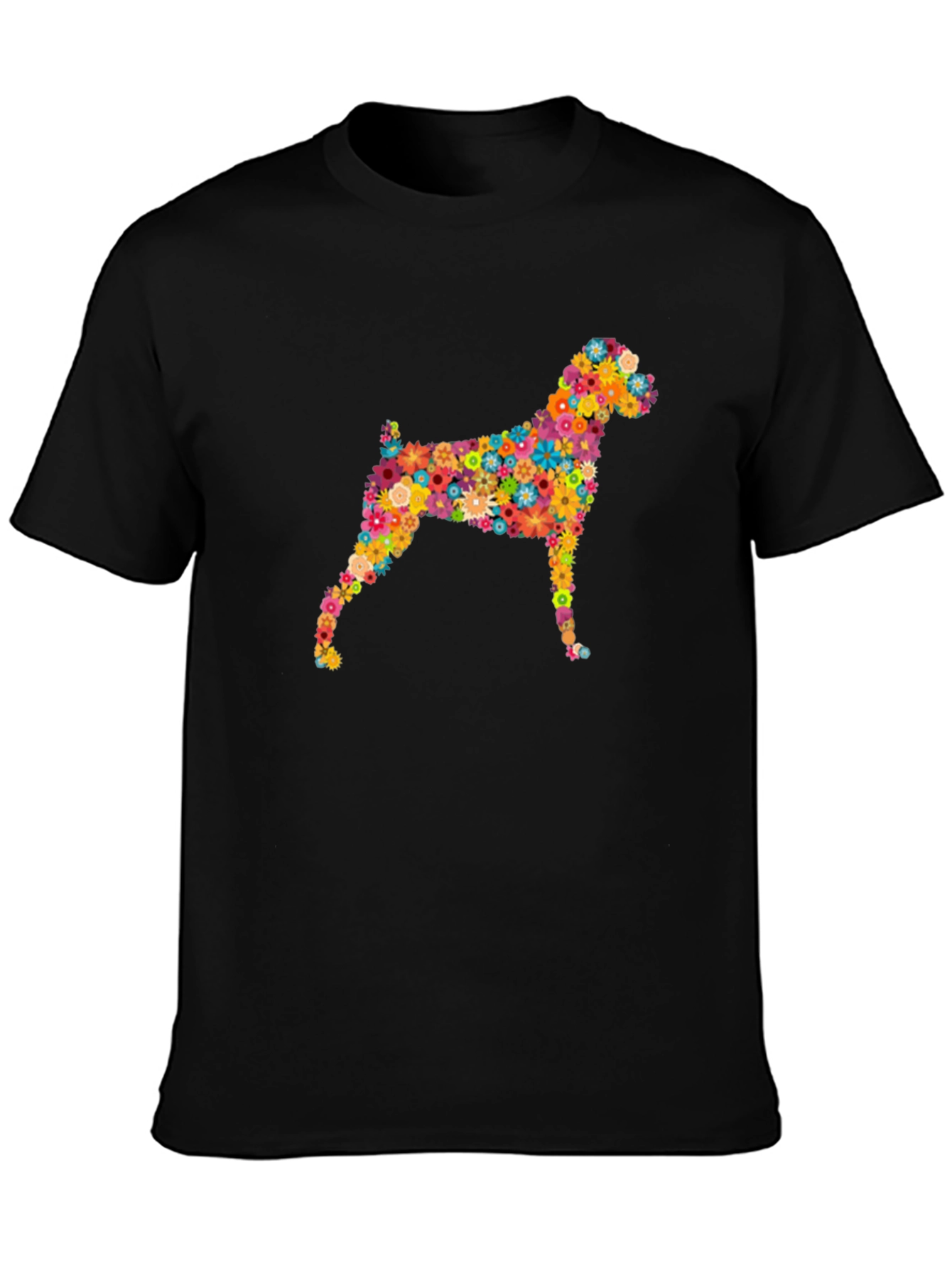 Floral Dog Graphic Tee - Stylish Comfort