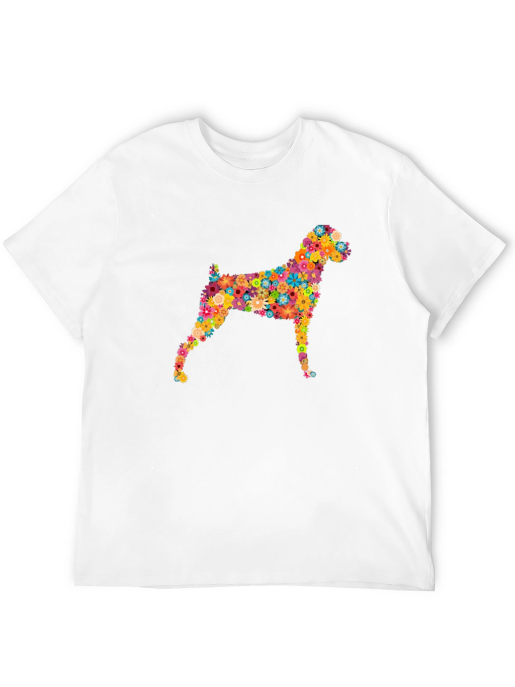 Floral Dog Graphic Tee - Stylish Comfort