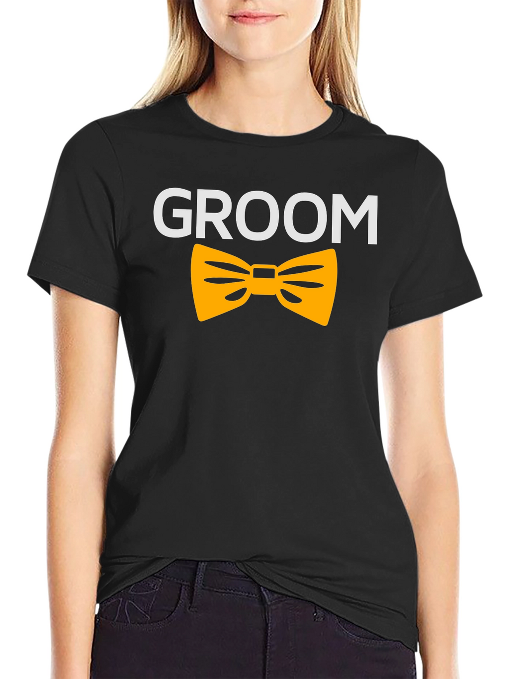 Groom T-Shirt - Black with Bowtie