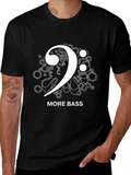 More Bass Clef Black T-Shirt Music Design