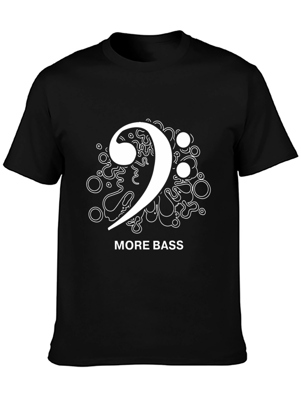 More Bass Clef Black T-Shirt Music Design