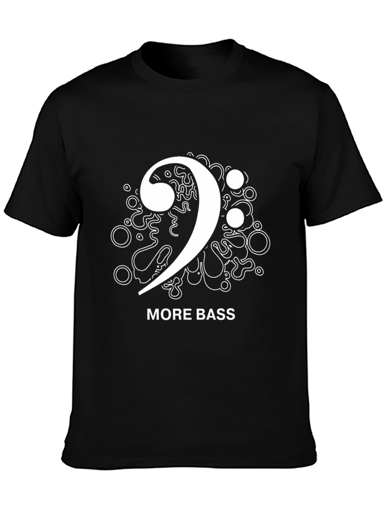 More Bass Clef Black T-Shirt Music Design