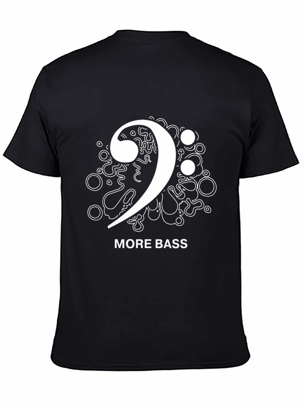 More Bass Clef Black T-Shirt Music Design