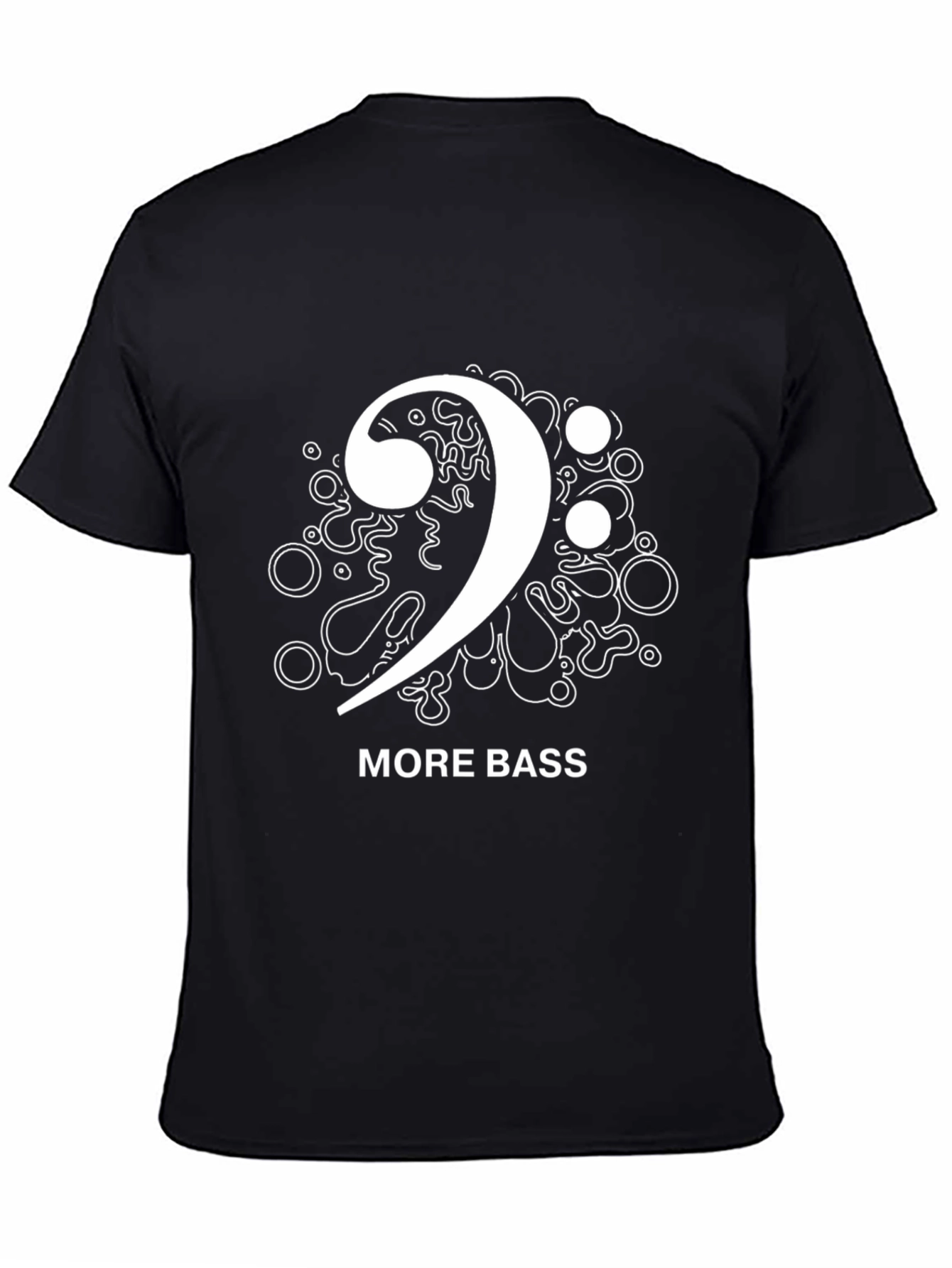 More Bass Clef Black T-Shirt Music Design
