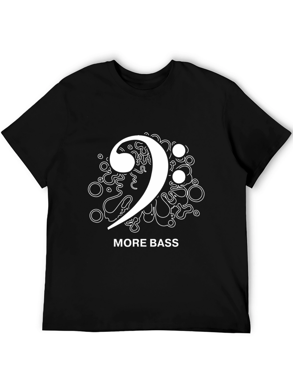 More Bass Clef Black T-Shirt Music Design
