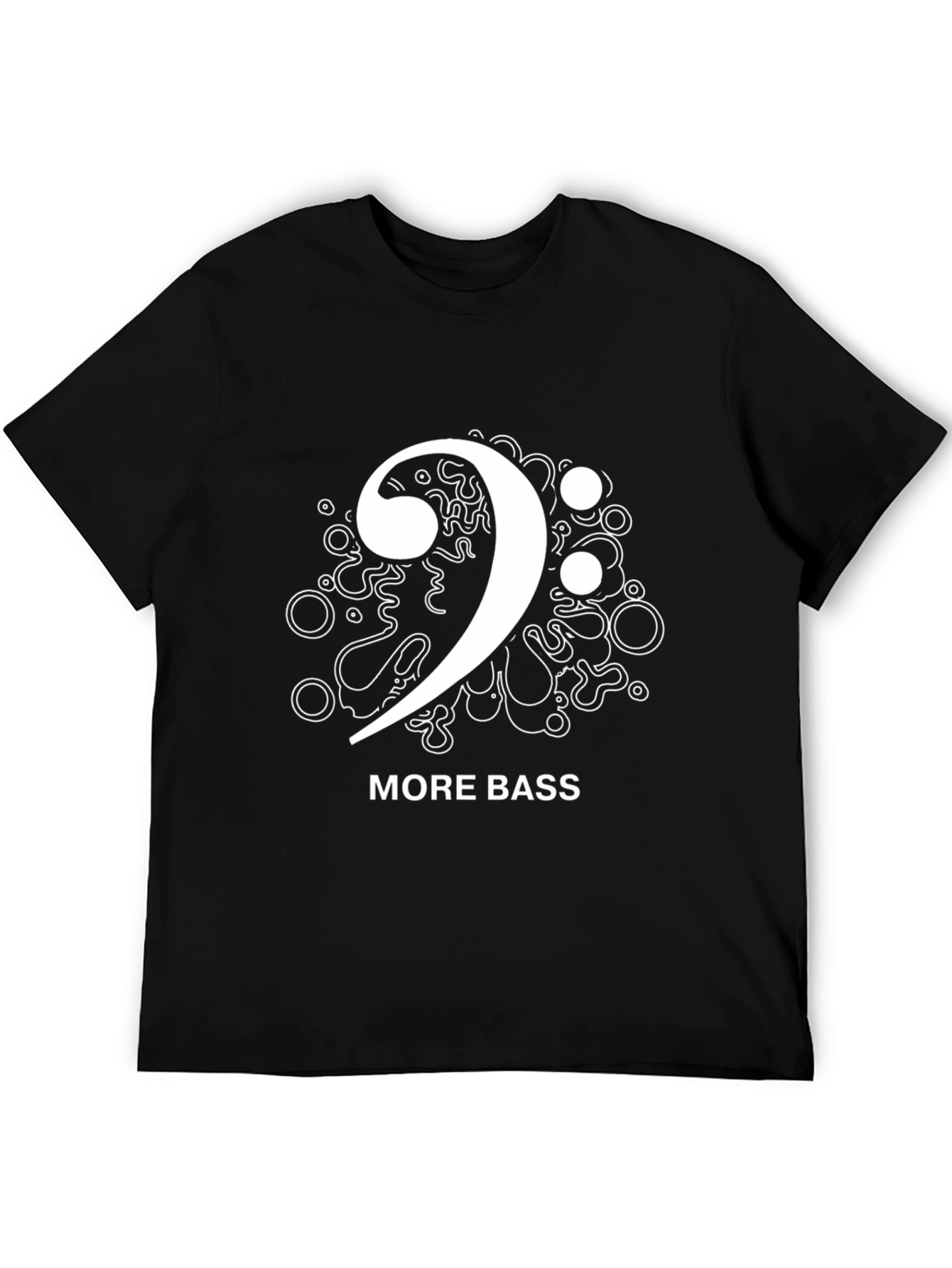 More Bass Clef Black T-Shirt Music Design