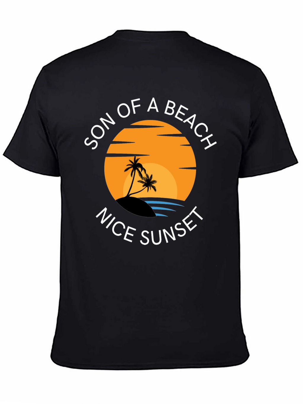 Son of a Beach Nice Sunset Black T-Shirt