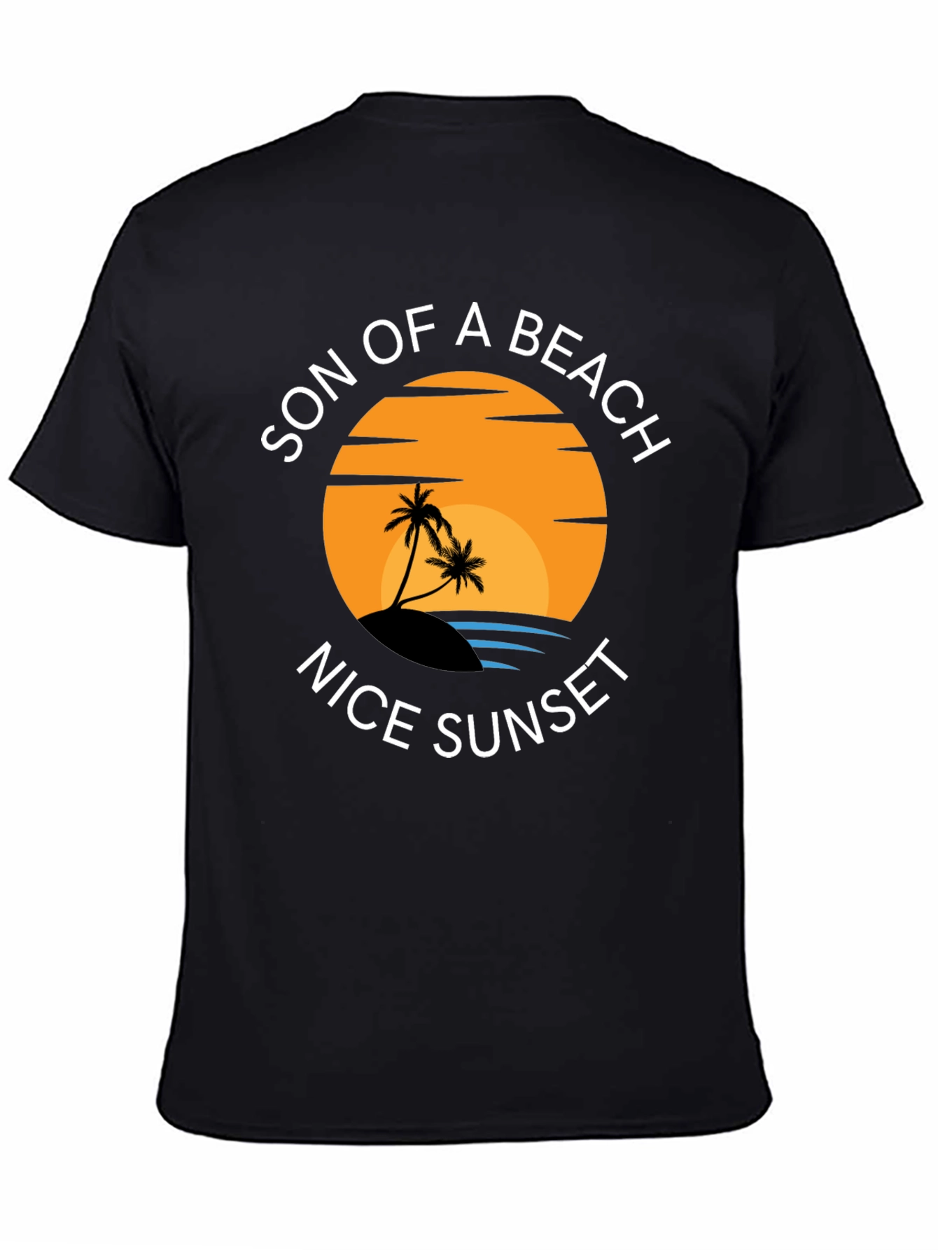 Son of a Beach Nice Sunset Black T-Shirt