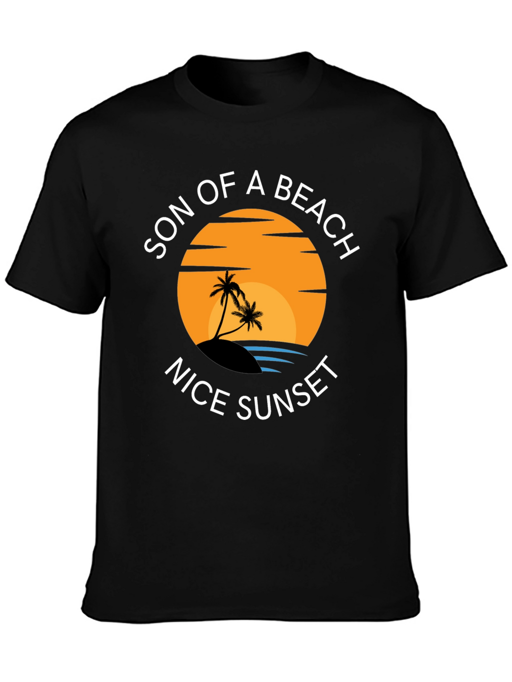 Son of a Beach Nice Sunset Black T-Shirt