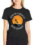 Son of a Beach Nice Sunset Black T-Shirt