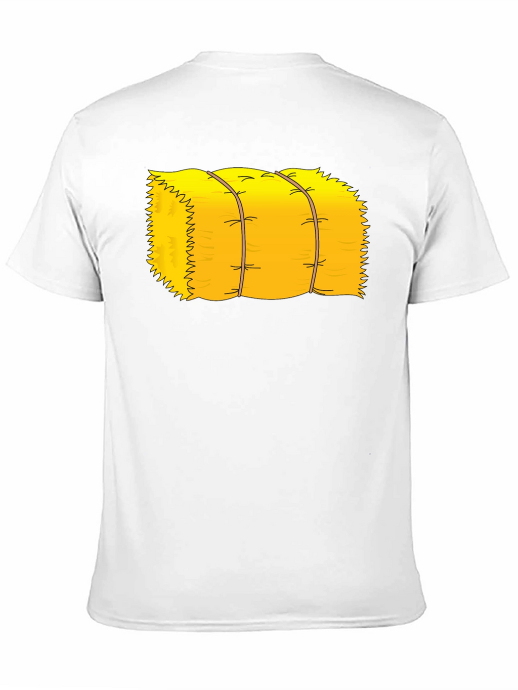 Cartoon Hay Bale Graphic Tee - Black Cotton T-Shirt