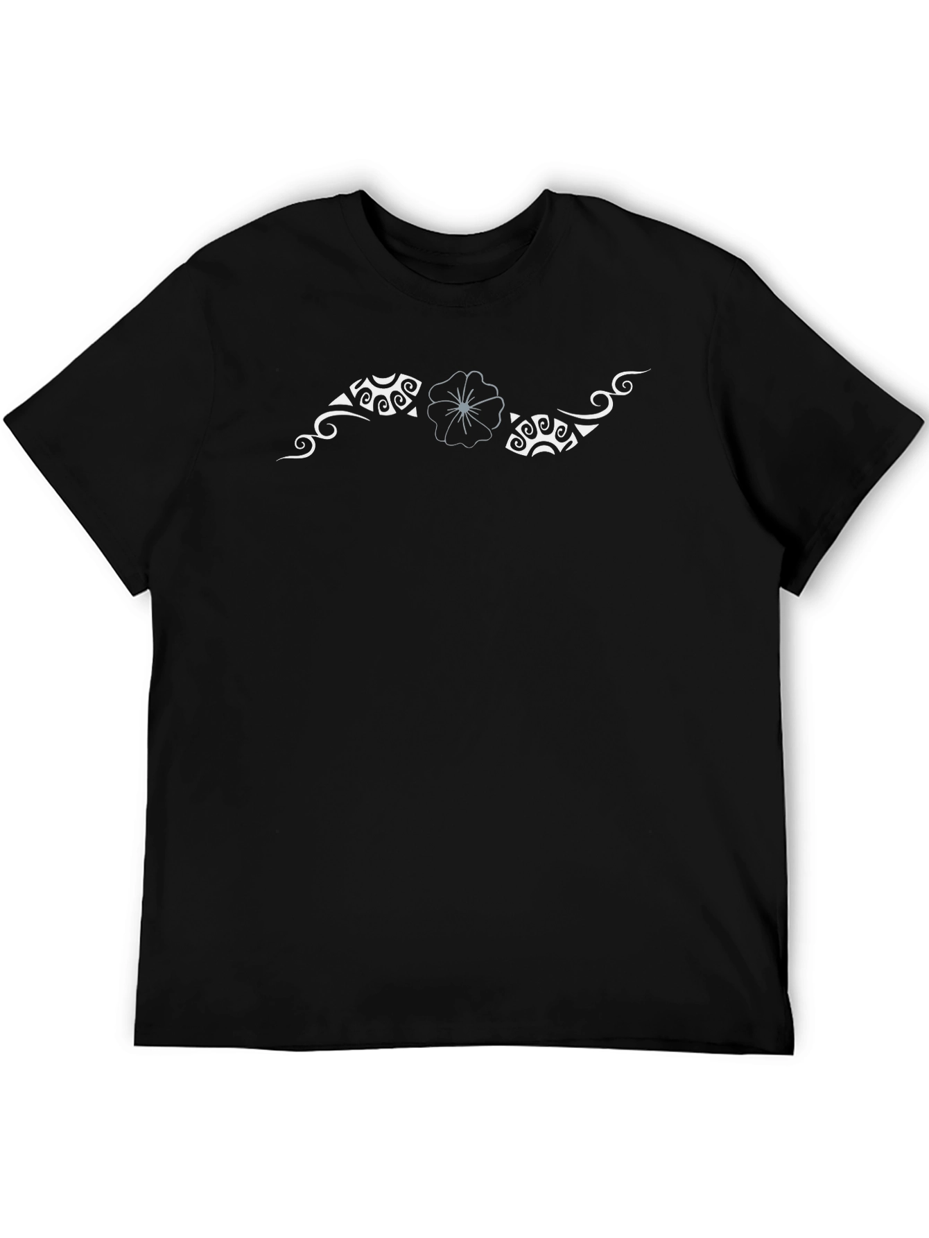 Tribal Flower Black T-Shirt
