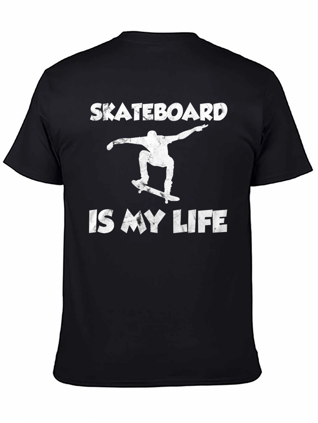 Skateboard Is My Life Black Graphic T-Shirt