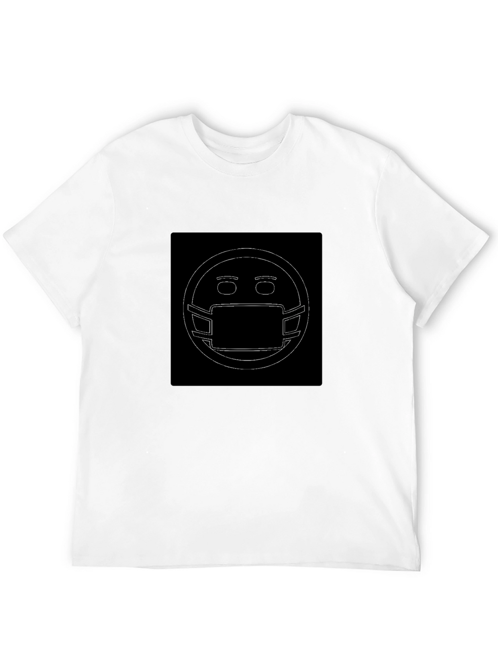 Masked Emoji Graphic Black T-Shirt