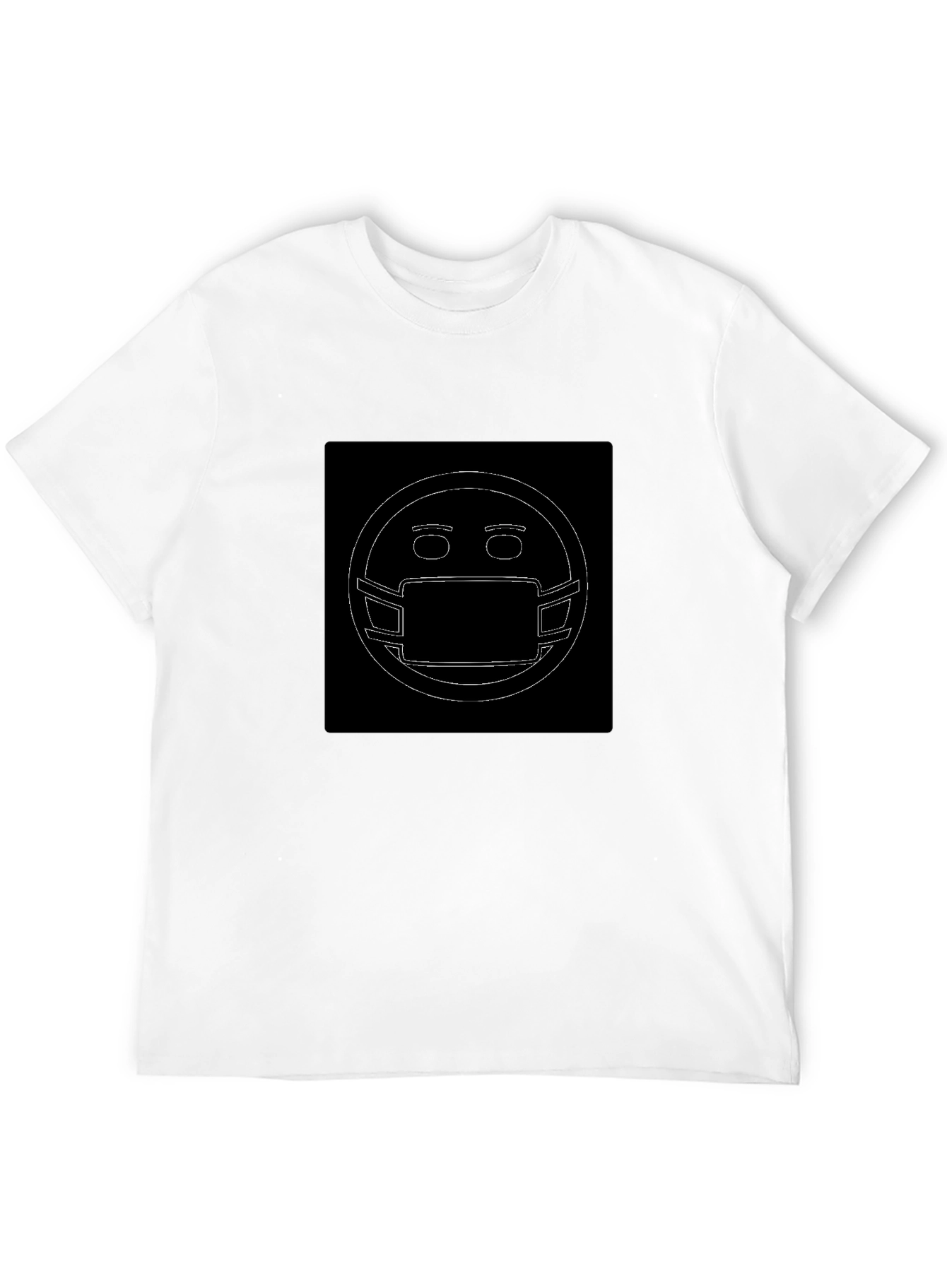 Masked Emoji Graphic Black T-Shirt