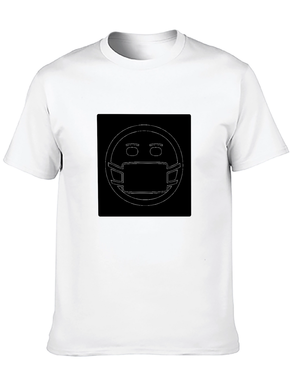 Masked Emoji Graphic Black T-Shirt
