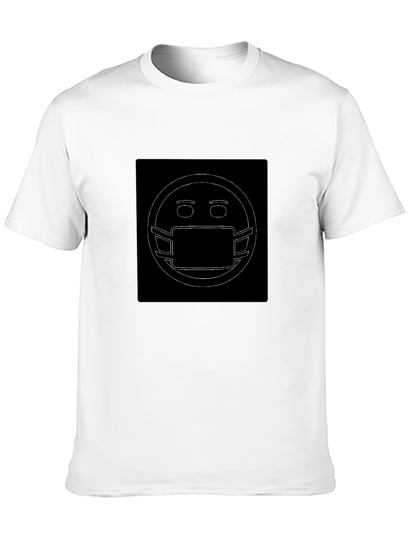 Masked Emoji Graphic Black T-Shirt