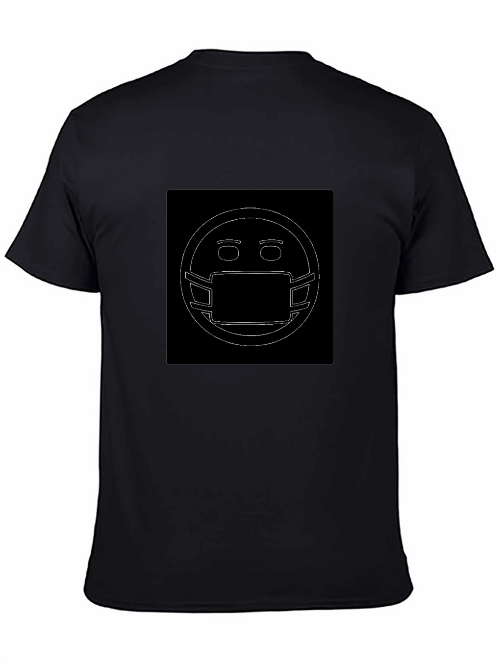 Masked Emoji Graphic Black T-Shirt