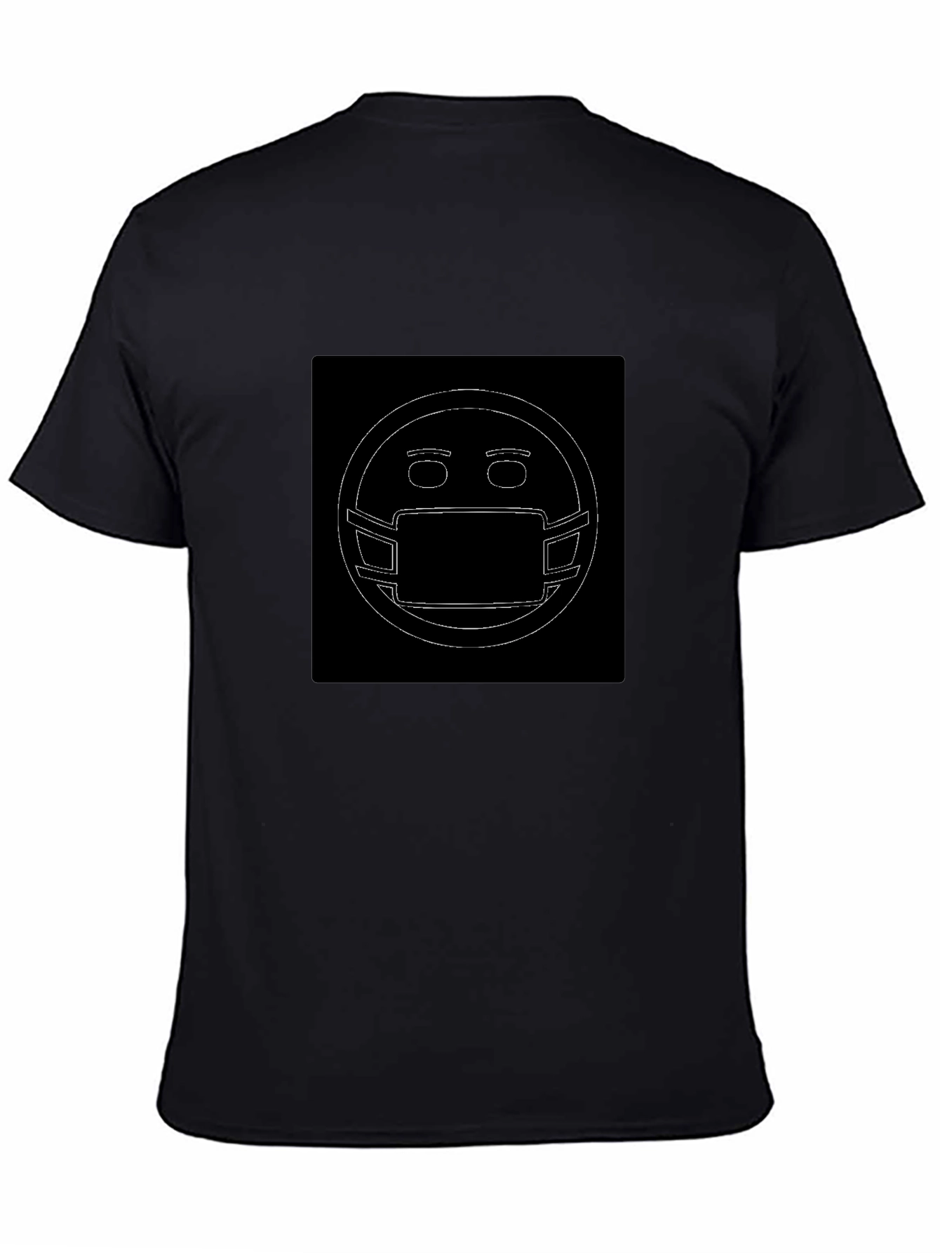 Masked Emoji Graphic Black T-Shirt