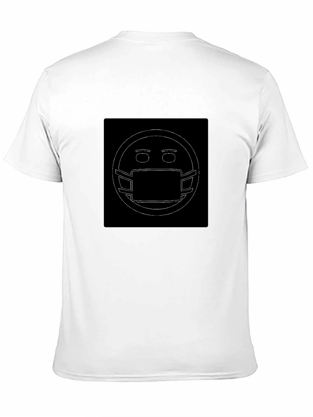 Masked Emoji Graphic Black T-Shirt