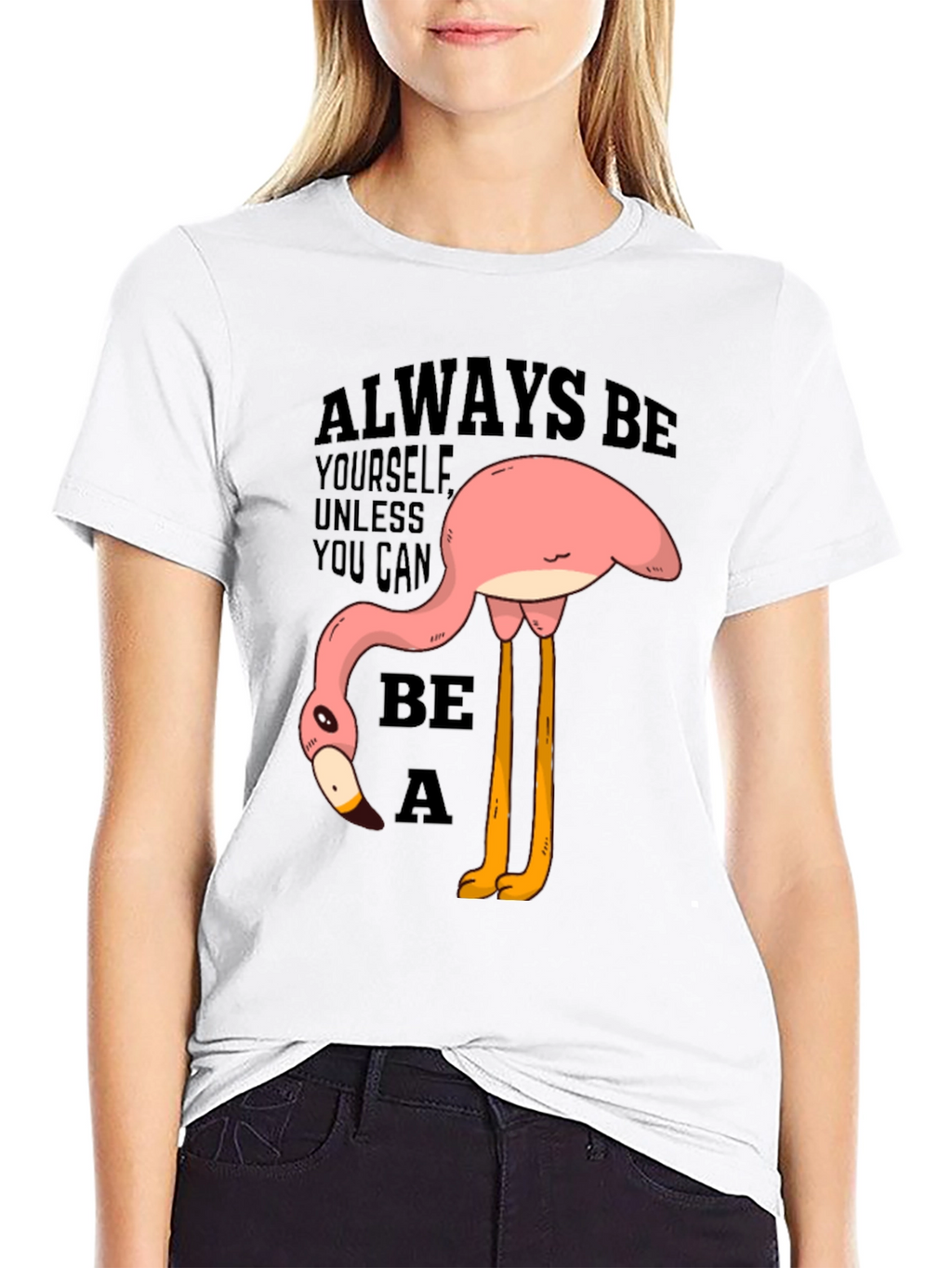 Funny Flamingo Graphic T-Shirt - Be a Flamingo!
