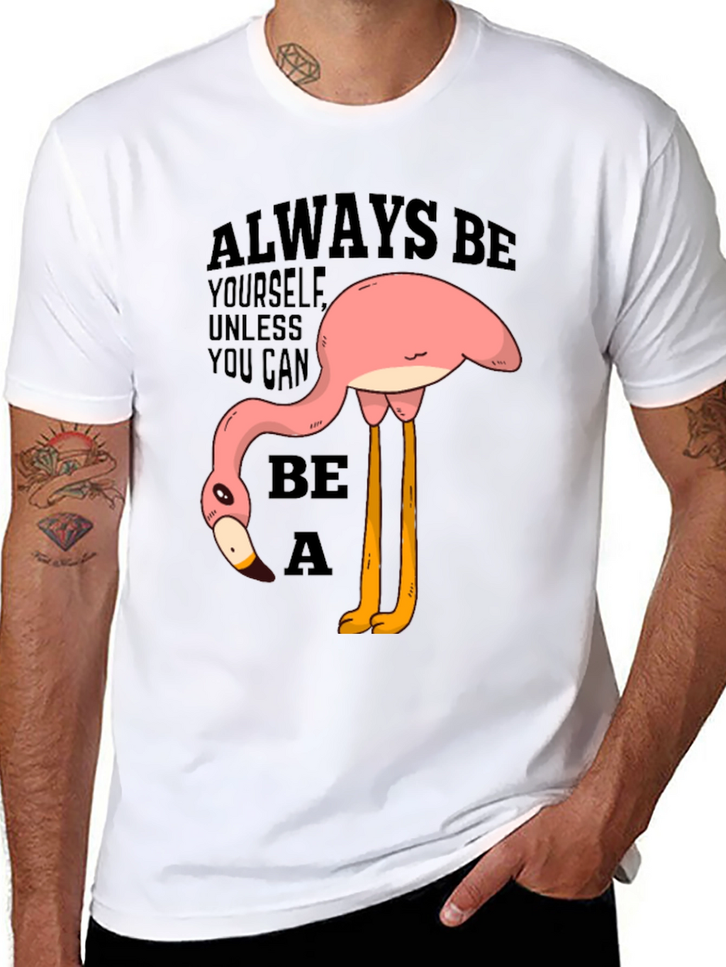 Funny Flamingo Graphic T-Shirt - Be a Flamingo!