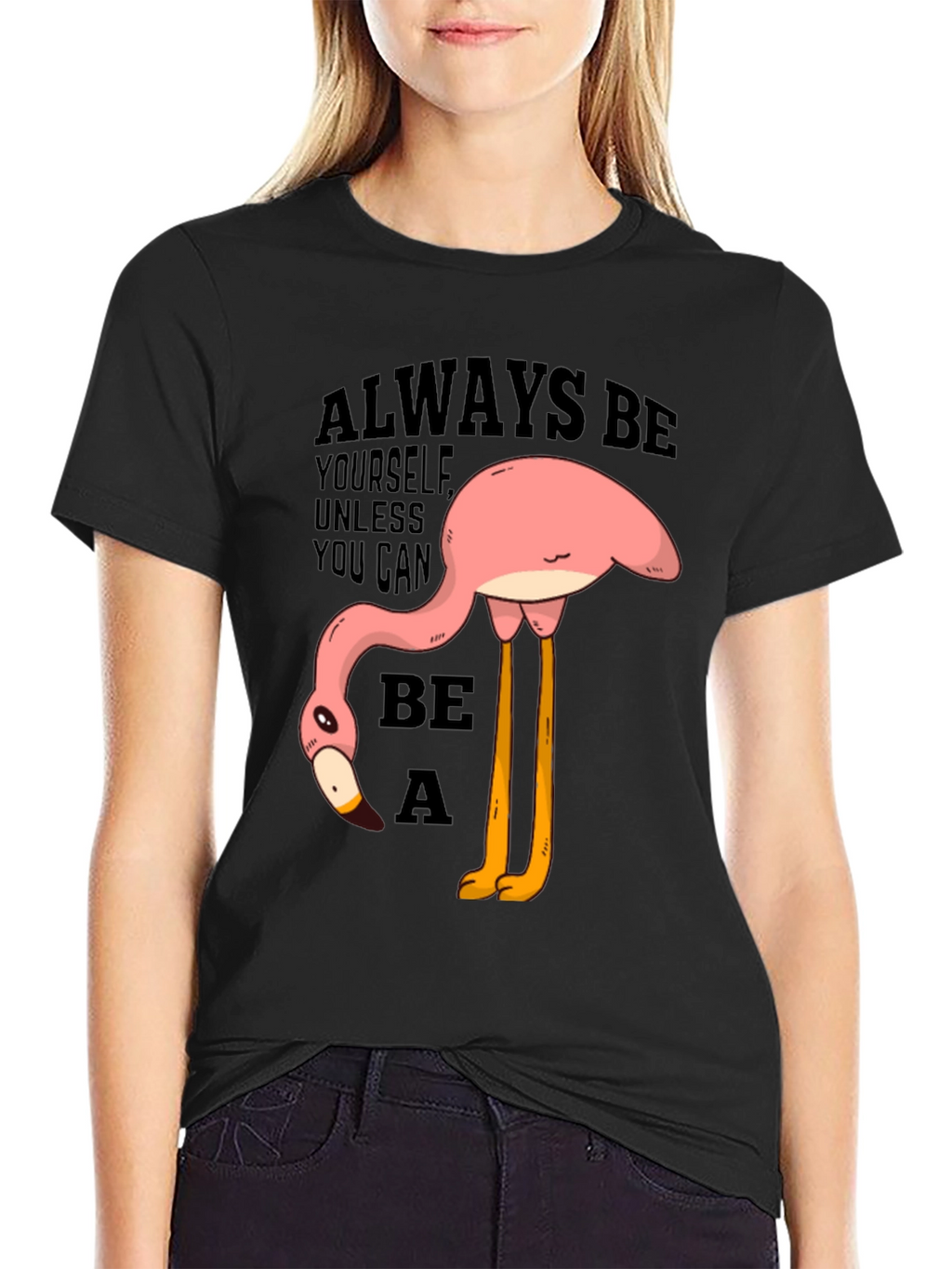 Funny Flamingo Graphic T-Shirt - Be a Flamingo!