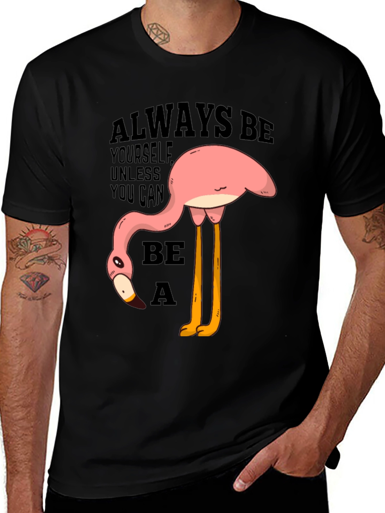 Funny Flamingo Graphic T-Shirt - Be a Flamingo!
