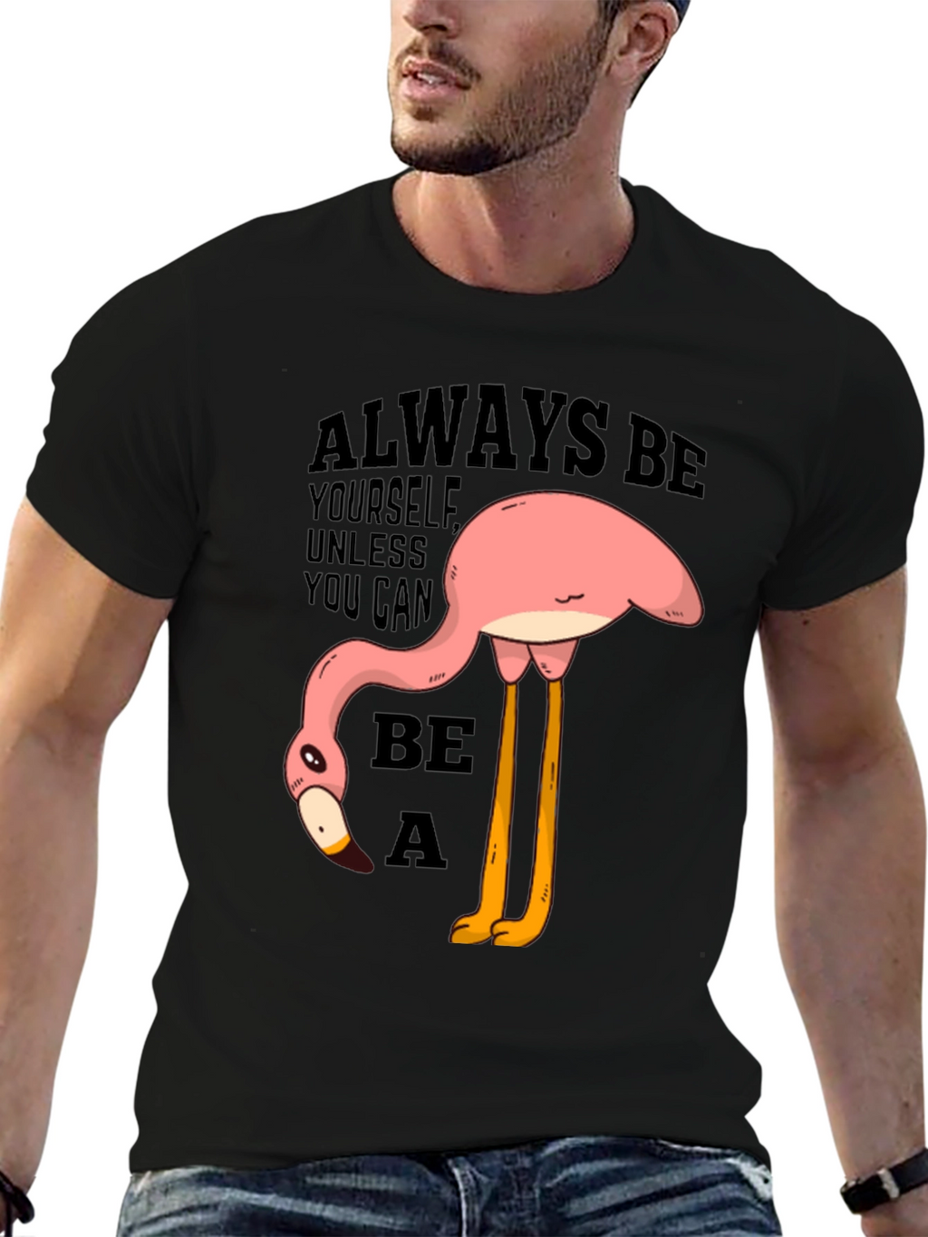 Funny Flamingo Graphic T-Shirt - Be a Flamingo!