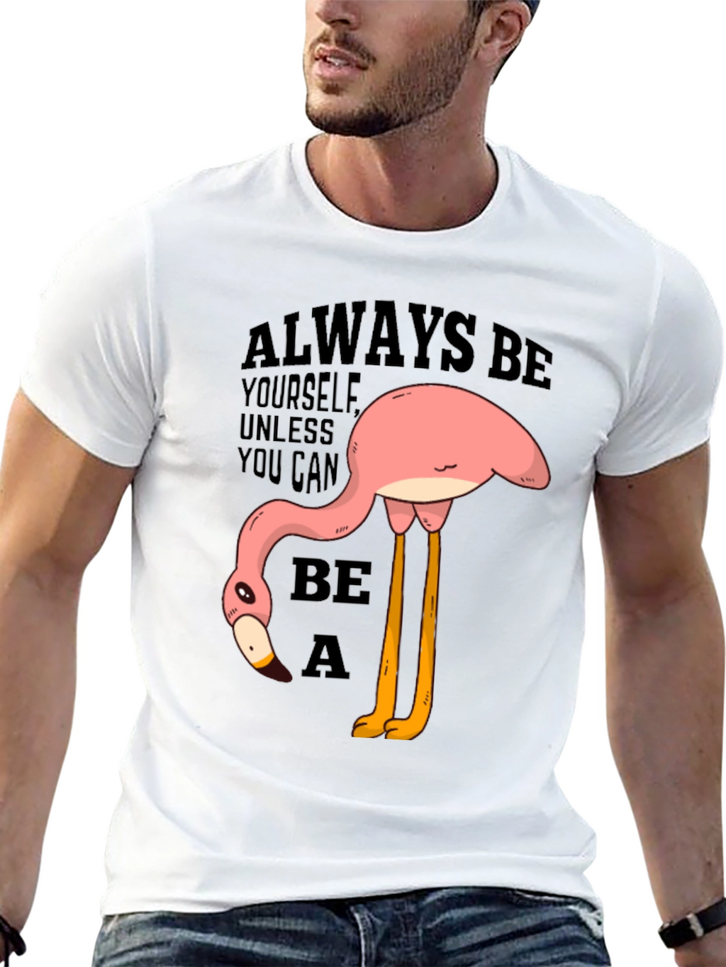 Funny Flamingo Graphic T-Shirt - Be a Flamingo!