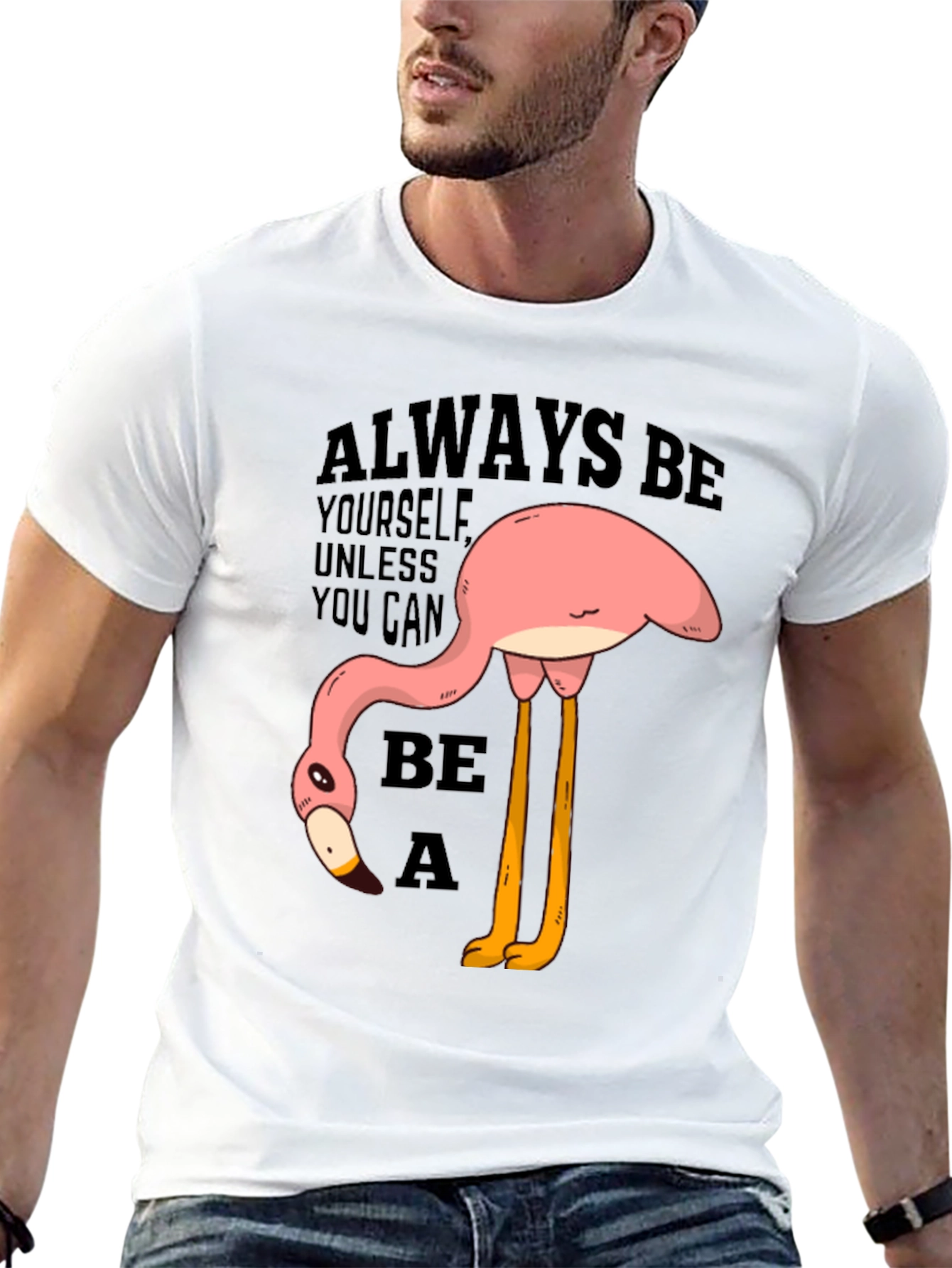 Funny Flamingo Graphic T-Shirt - Be a Flamingo!