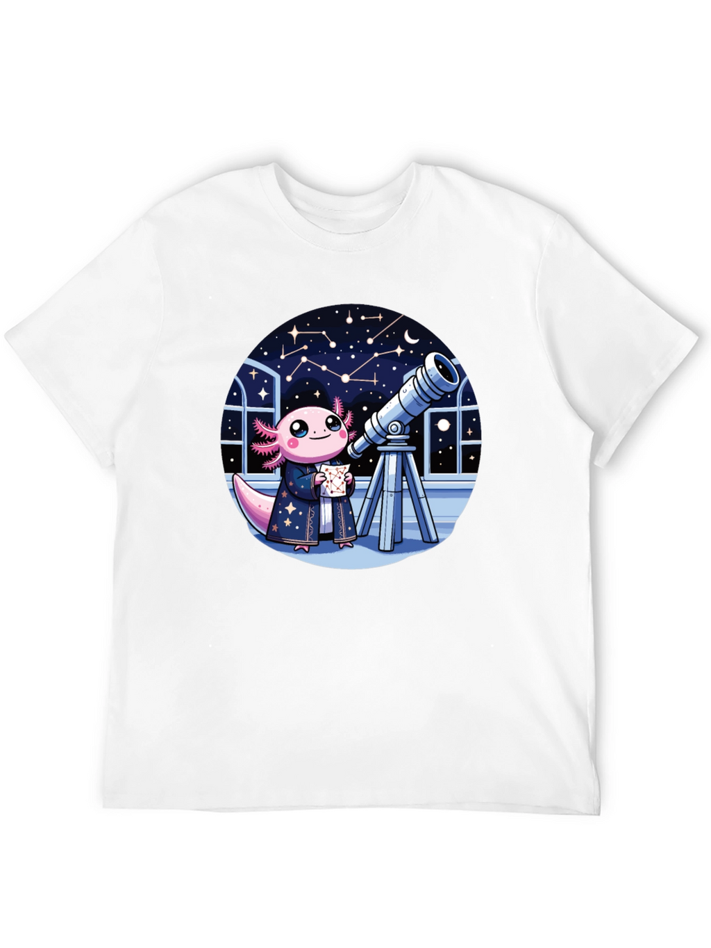 Axolotl Astronomer T-Shirt - Cute Space Tee
