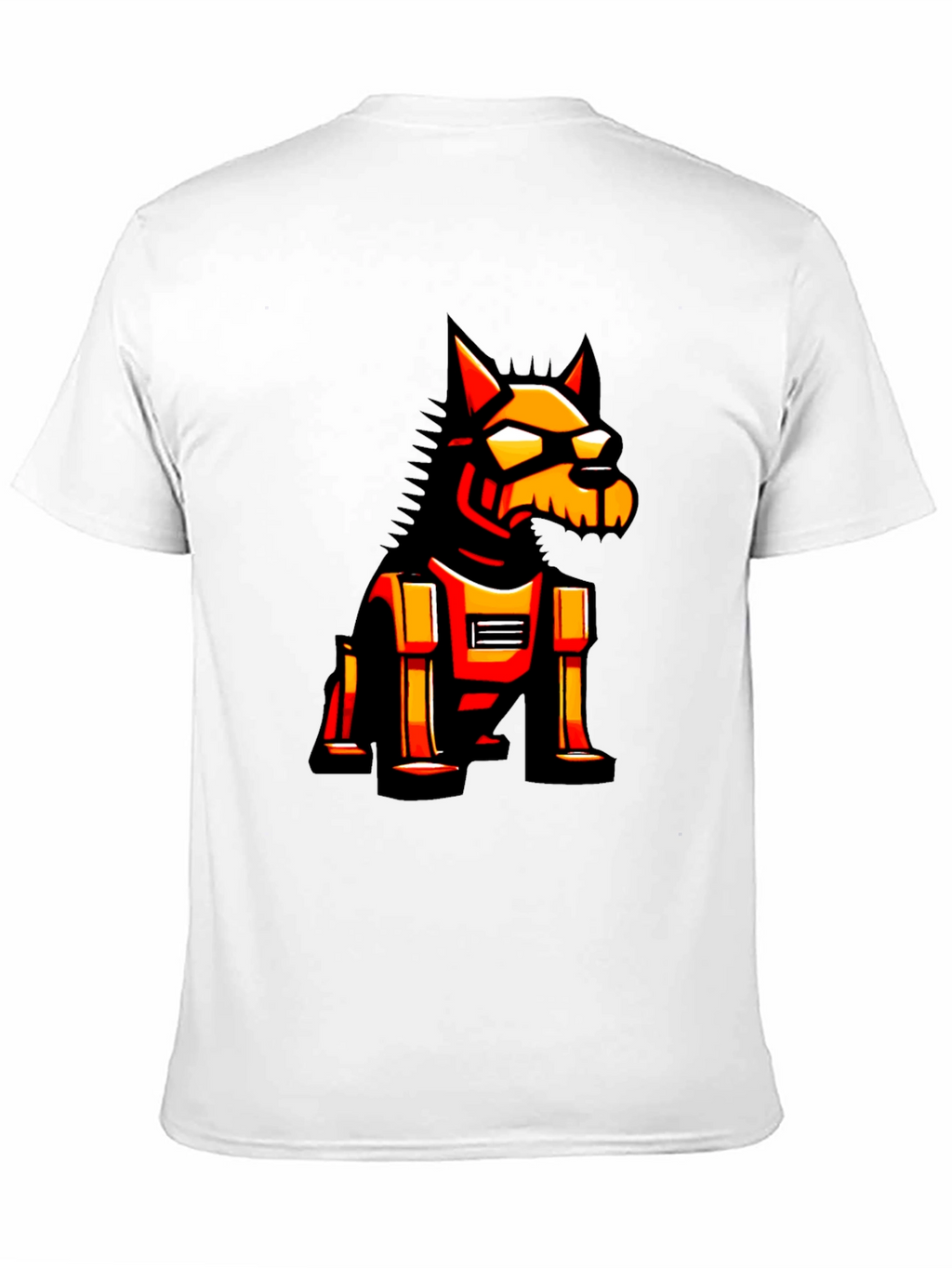 Robotic Dog Graphic Tee - Black Cotton T-Shirt