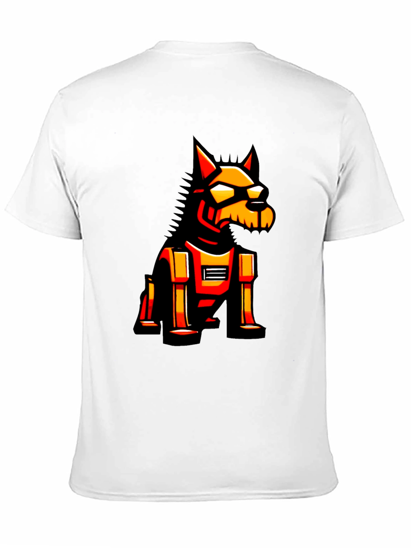 Robotic Dog Graphic Tee - Black Cotton T-Shirt