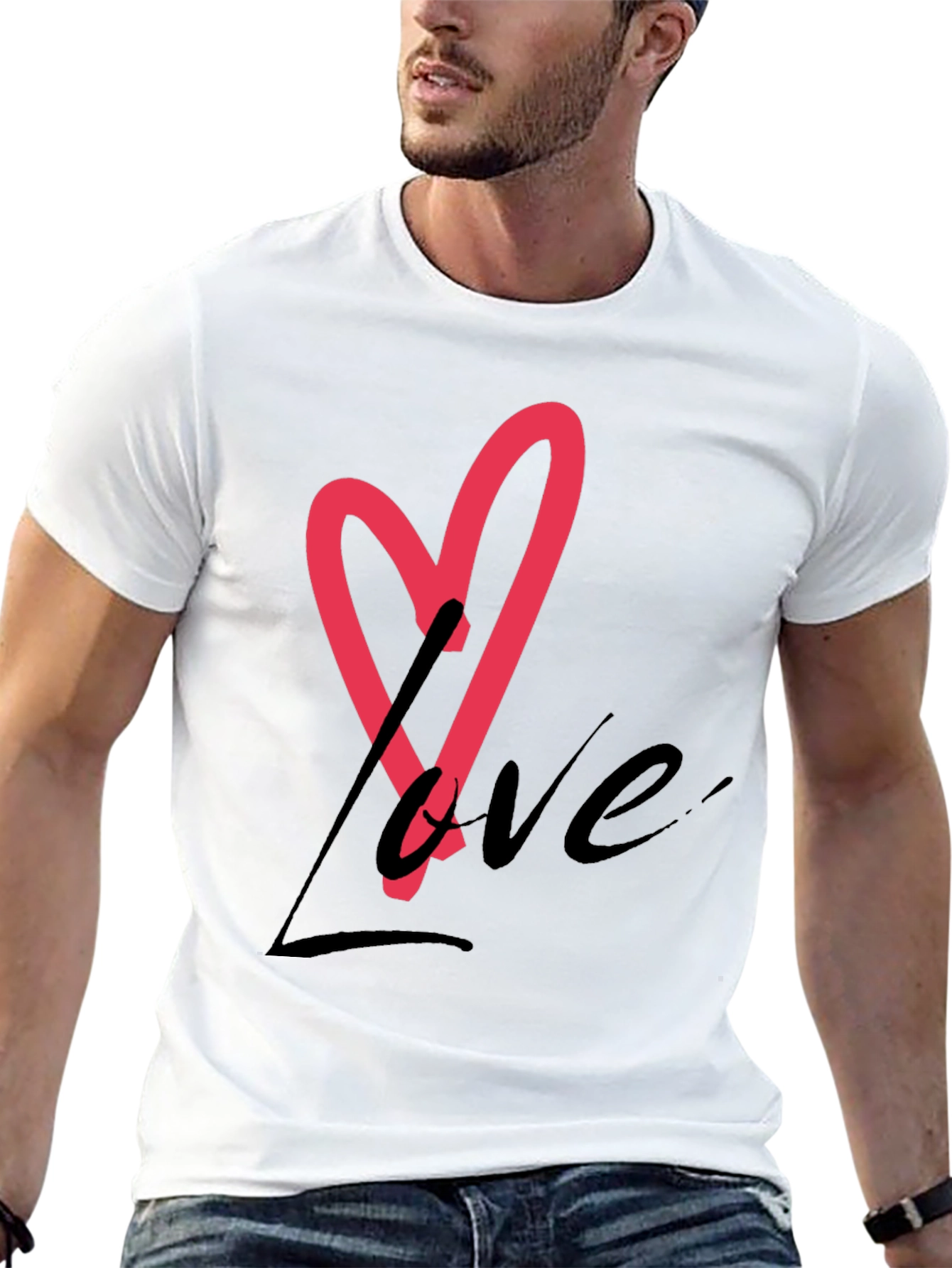 Love Heart Graphic Tee - Stylish Casual Wear