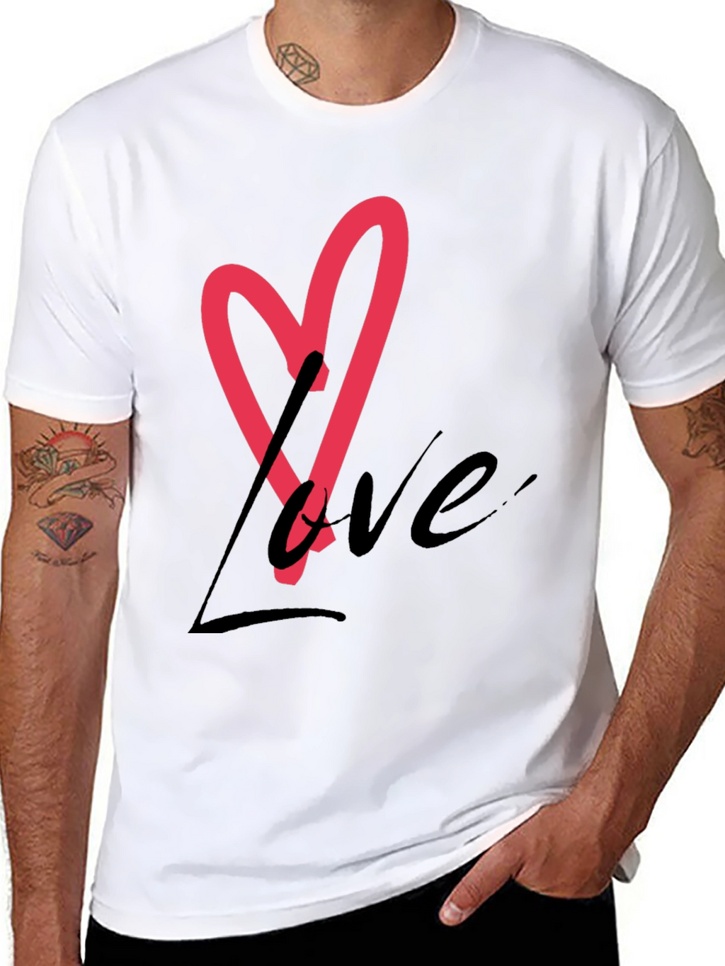 Love Heart Graphic Tee - Stylish Casual Wear