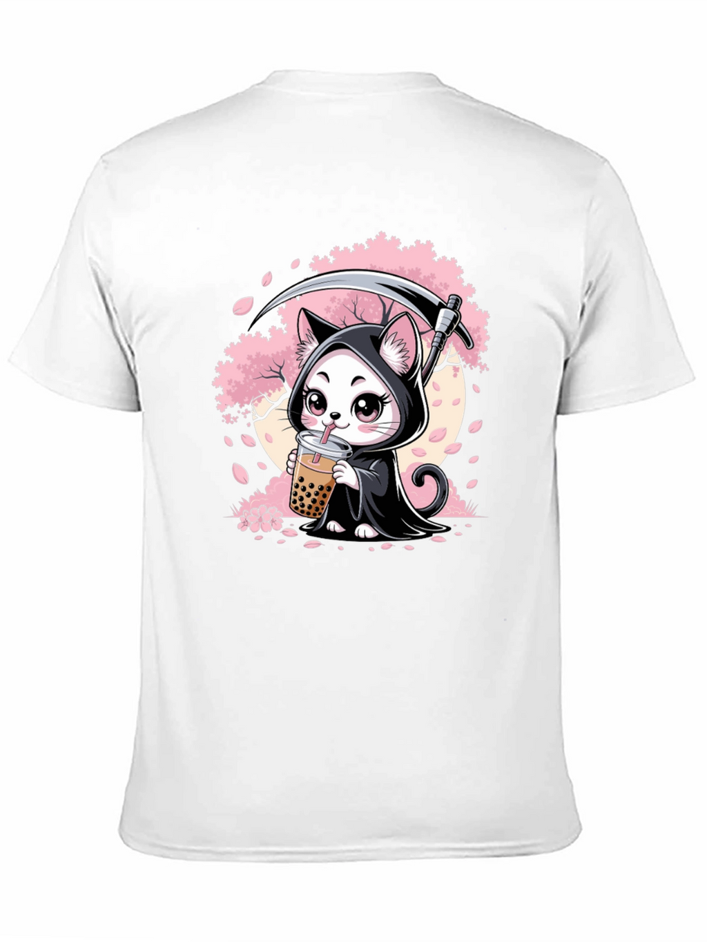 Grim Reaper Cat Bubble Tea Graphic Tee