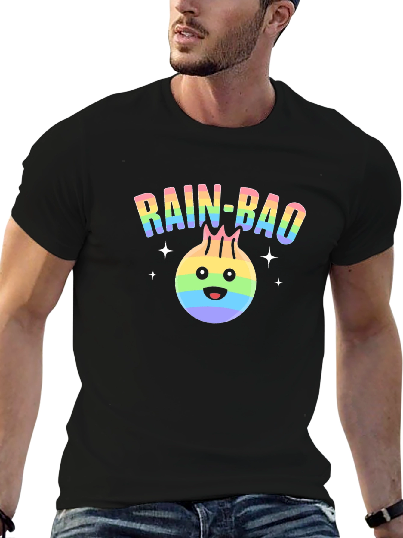 Rainbow Dumpling Graphic T-Shirt - Rain-Bao Pride