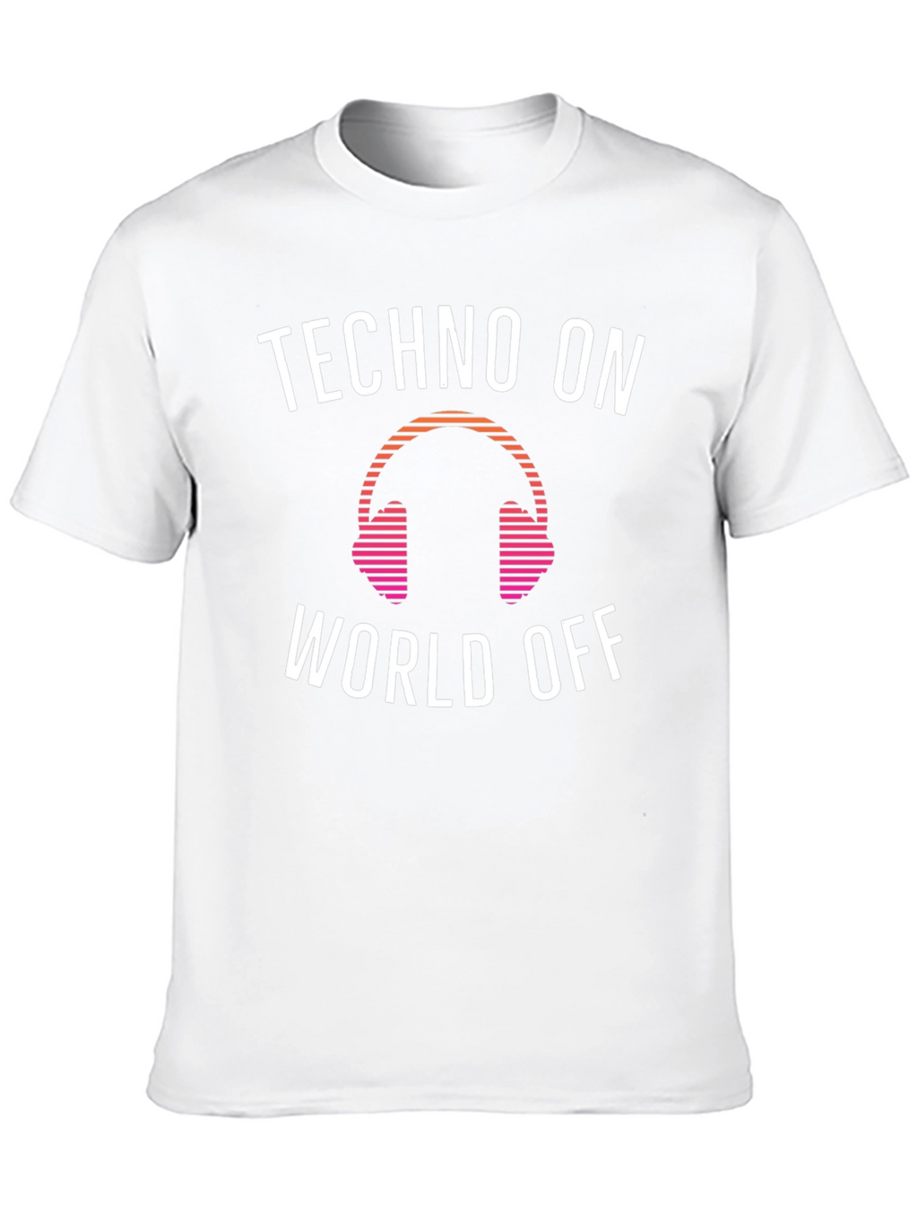 Techno Music Headphone Graphic Tee - Black