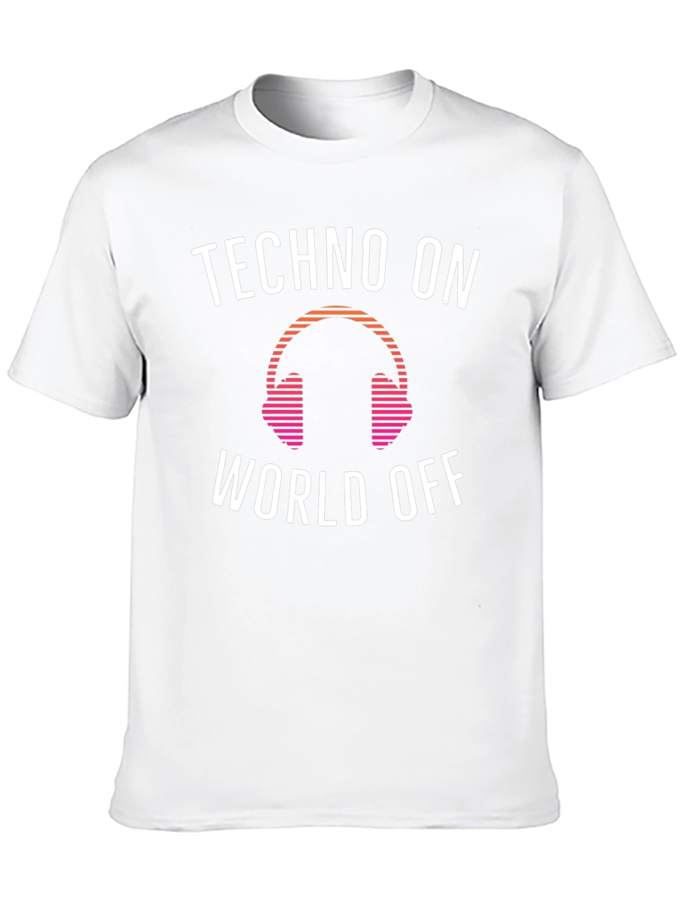Techno Music Headphone Graphic Tee - Black