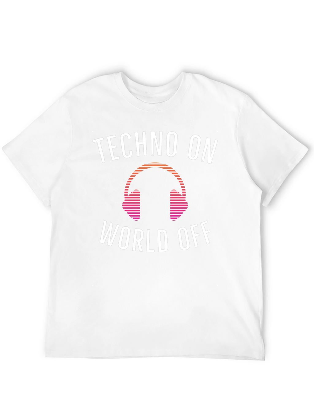 Techno Music Headphone Graphic Tee - Black