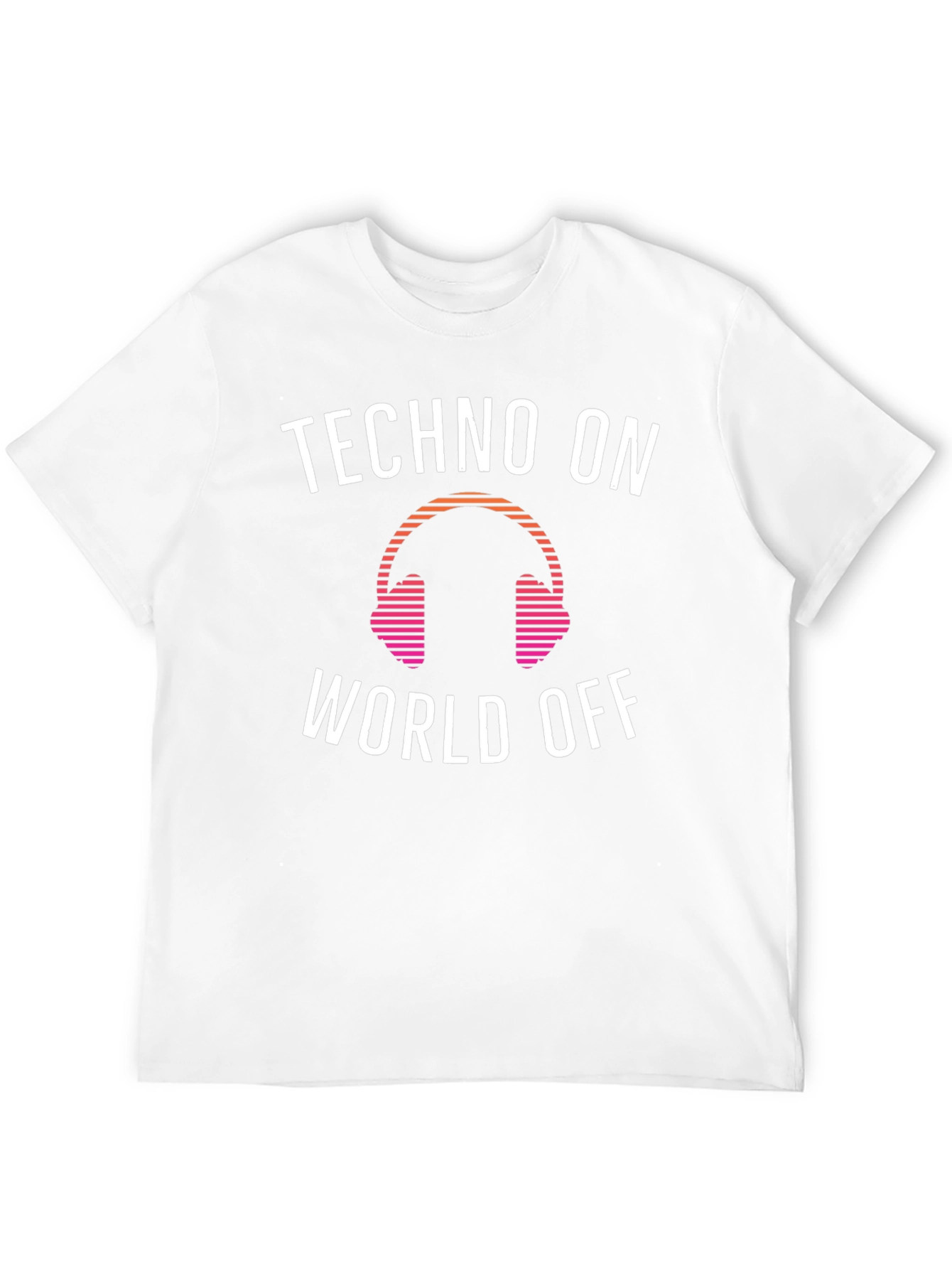 Techno Music Headphone Graphic Tee - Black