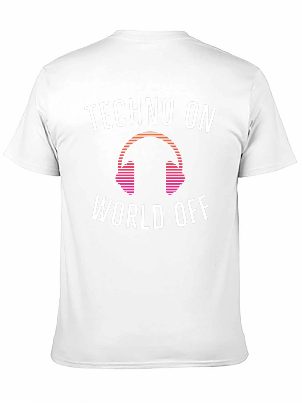 Techno Music Headphone Graphic Tee - Black